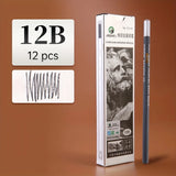 AOOKMIYA Marie's 12pcs Artist Pencils 12B/14B/16B,Black Graphite Core,Matte Pencil Set for Sketching,Drawing,Shading for Artists,Students