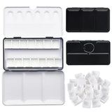 Sturdy Metal Travel Watercolor Palette Box, 14 Wells, Mixing Trays with Paint Tray, Watercolor Pans, and Lid, Portable