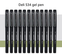 Deli S34 Black Bold Neutral Pen 1.0 mm Office Business Frosted Pen Holder Water Based Signature Pen Gel Pen