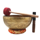 Nepal Handmade Brass Singing Bowl Meditative Buddhist Supplies Chakra Yoga Sound Bowl Percussion Musical Instrument Singing Bowl