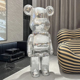 AOOKMIYA 80cm Flash Bear Figurine Giant Disco Mirror Bear Statue Large Interior Sculpture Luxury Livingroom Decoration Home Ornament