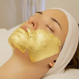 AOOKMIYA 24K Genuine Gold Leaf 50 sheets 99.99%  Gold Foil 4.33 X 4.33cm for Decoration,Art,Spa Makeup