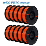 KINGROON 22LBS PETG or PLA filament 3D Printer Filament 10 Rolls 1KG 1.75MM Eco-Friendly Good Toughness Mix Color Free Shipping