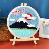 AOOKMIYA CHENISTORY-Punch Needle Embroidery Landscape Kits Sewing Kit Needlework Cross Stitch Beginner Kits For Adult Funny Embroidery