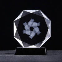 AOOKMIYA Customized Transparent Crystal Trophy, Five-Star, Creative Awards Ceremony, Competition Event, Craft Gift, Home Decorations, 1Pc