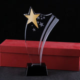 AOOKMIYA Customized Transparent Crystal Trophy, Five-Star, Creative Awards Ceremony, Competition Event, Craft Gift, Home Decorations, 1Pc