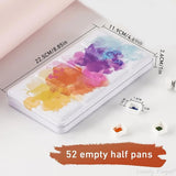Metal Water Color Tin Box with 52 Empty Half Pans and Fold-out Mixing Painting Tray-Portable Travel Watercolor Palette