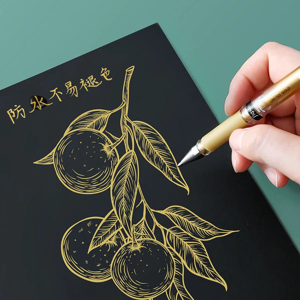 White/gold High-gloss Gel Pen 1.0mm Art Special Pen Watercolor High-gloss Hand-painted Waterproof Hook Pen Signature Comic