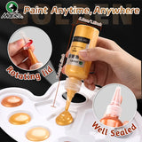 AOOKMIYA 1pc Marie's Pale Golden Metallic Acrylic Pigments,Rich Shiny Paint,50ml/1.69oz,Great for Painting,Wood,Glass for Artists,Student