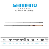SHIMANO 2024 New CARDIFF STREAM PREMIUM 2 Section Stream Casting/Spinning Rod Portable Fishing Rod For Trout