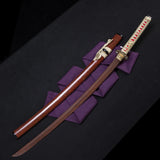 High Quality  Samurai Katana, Wooden Sword,Practical Training Sword, 02KT, Red Black ,Zinc Alloy Tsuba,Decor, Can Custom