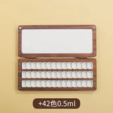 AOOKMIYA Empty Portable Watercolor Palette 12/24 Grid Walnut Watercolor Paint Storage Box Travel Sketching Artist's Art Supplies