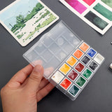 AOOKMIYA 15/24 Grid Watercolor Palette Paint Moisturizing Box Gouache/acrylic Sealed Box Portable Sketching and Painting Supplies