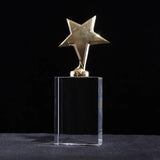 AOOKMIYA Customized Transparent Crystal Trophy, Five-Star, Creative Awards Ceremony, Competition Event, Craft Gift, Home Decorations, 1Pc