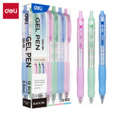 Deli 0.5mm Retractable Gel Pens (12-Pack), Smooth Writing Fine Point Pens for School, Office & Note-Taking