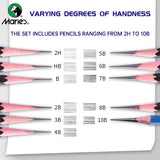 AOOKMIYA 12pcs Marie's Professional Pencil Set for Draw Sketch Layering & Shading ,Art Graphite Supplies for Adults Beginners & Artists