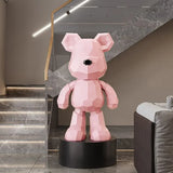 Creative Geometric Violent Bear Resin Sculpture Ornaments, Light Luxury Art Living Room TV Cabinet Decoration, Trendy Home Gifts