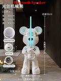 Large Luxury Doll, Home Decoration,Creative Lightsaber Bear Floor-standing Art Ornament, Large Piggy Bank, Bluetooth Speaker