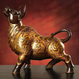 Feng Shui High Quality Copper Animal Cow Ornament Painted Home Office Desktop Decor