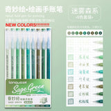 198/6 PCS Drawing Highlighter Morandi Gel Pen Student Diary Scrapbook Painting DIY Gel Pen Office School Supplies Stationery