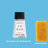 AOOKMIYA Borrence 28ml Watercolor Masking Fluid White Liquid Hand-Painted Gouache Painting Water Color Media Masking Ink Bottled Pigment AOOKMIYA.COM