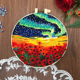 AOOKMIYA Nature Scenery Embroidery Kit for Beginners with Pattern, Needlepoint Starter Kits for Adults, Embroidery Set