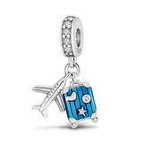 2025 Hot Sale Charms Bead 925 Sterling Silver Pink Butterfly Luminous Firefly Dangle Fit Bangle Bracelet Necklace DIY Jewelry