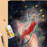AOOKMIYA Portable Metallic Pearlescent Watercolor Paint 6 Colors 1ML Painting Sketch Watercolor Box Nail Art Glitter Pigment Art Supplies