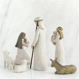 10 and 6 pieces, handicrafts, resin carvings, Thanksgiving, Nativity ornaments, Christmas figures, holiday decorations