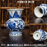 Hand-painted Blue and White Porcelain Bottle, Ceramic Ornament, Mini Vase, Appreciation Bottle, Gift