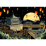 New Colorful City Scratch Painting Night Scene DIY Painting and Scraping Paper Set Bring A Pen A Birthday Present