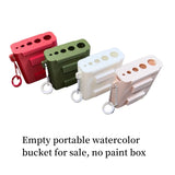 AOOKMIYA Portable Watercolor Palette Matching Bucket Travel Watercolor Box 3d Printed Water Bucket Can Insert Brush Student Art Supplies