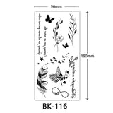 AOOKMIYA Waterproof Flower Temporary Tattoos for Women Black Floral Tattoo Stickers for Hand Arm Body Disposable Fake Tattoo Body Art