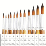 12Pcs Artist Paint Brush Set - Versatile Pointed & Round Tips for Watercolor, Acrylics, Ink, Gouache, Oil, Tempera