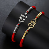 AOOKMIY Teamer Stainless Steel Beads 7 Chakra Charms Bracelet Red Black Two Color Rope Bracelets Family Jewelry Amulet Birthday Gift NewAOOKMIYA.COM