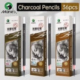 AOOKMIYA 36pcs Marie's Sketch Charcoal Pencils Set for Drawing Carbon Pencils Kit for Students,Artists, for Drawing,Sketching,Shading