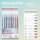 198/6 PCS Drawing Highlighter Morandi Gel Pen Student Diary Scrapbook Painting DIY Gel Pen Office School Supplies Stationery