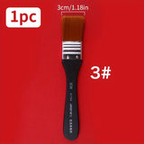 AOOKMIYA 1pc Marie's Nylon Flat Brush with Wooden Handle 7 Different Sizes- Perfect for Applying Gesso, Acrylic, Oil, Gouache, DIY Paint