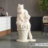 AOOKMIYA ART+ Creative Gifts Home Decor Ice Cream Cat  Statue Floor Decoration Nordic Living Room Creative Large Animal Sculpture Ornaments Housewarming Gift