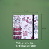 AOOKMIYA Portable Fabric Cotton Pulp Watercolor Sketchbook 10cm 300g Medium Coarse Texture Drawing Paper Travel Sketching Art Supplies