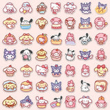 100pcs Cute Cartoon Sanrio Stickers My Melody Kuromi Handbag Decoration Stickers Cinnamoroll Children's Gift Sticker Bag