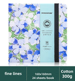 AOOKMIYA POTENTOTE 100% Cotton Watercolor Book 300g Square Fabric Hand Ledger Fine/Medium Grain Portable Sketch Book Art Supplies