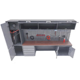 1:18 Scale Garage Diorama Tool Cabinet Set - Advanced DIY Assembly Display Model for Collectors, pvc & Metal Car Workshop Scene