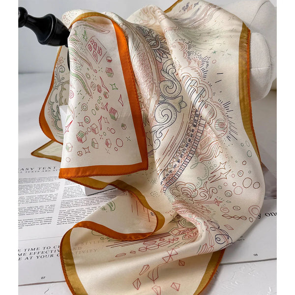 100% Natural Twill Silk Scarf for Women Neck Tie Double side Female Foulard Shawl Wrap Square Neckerchief Hijab Bandana Scarves