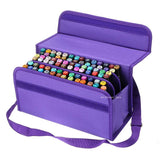 New Marker Sketch Pen Pouch Portable Student Outdoor 80 Holes Organizer Canvas Handmade Drawing Large Capacity Brush Bag