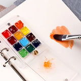 Watercolor paint palette portable art transparent acrylic mini painting Iron box high-value moisturizing color palette