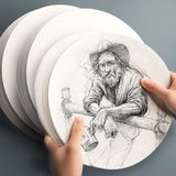 AOOKMIYA 20 Sheets of Round Sketch Paper 25cm160g Thick Drawing Paper Practice Drawing Special Art Supplies for Adult Sketching