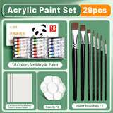 AOOKMIYA 23/29/35 pcs Acrylic Paint Set,Professional 12/18/24 Colors 5ml/Tubes Kit for Paper,Wood,Canvas,Rock,Ceramic,DIY for Adults