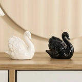AOOKMIYA ART+ Creative Gifts Lovers Swan Ceramic Trinket Creative Black and White Living Room Study Animal Bonsai DIY Soft Decoration Home Accessories