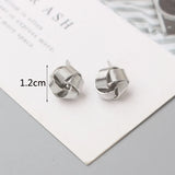 Tiny Metal Stud Earrings for Women Gold Color Twist Round Earrings Small Unusual Earrings boucles d'oreilles Fashion Jewelry